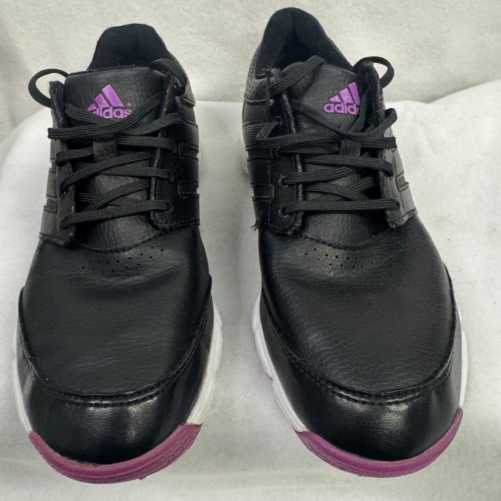 Adidas‎ Women's Golf Shoes Size 6 Black Purple Cleats Spiked Athletic msrp $110